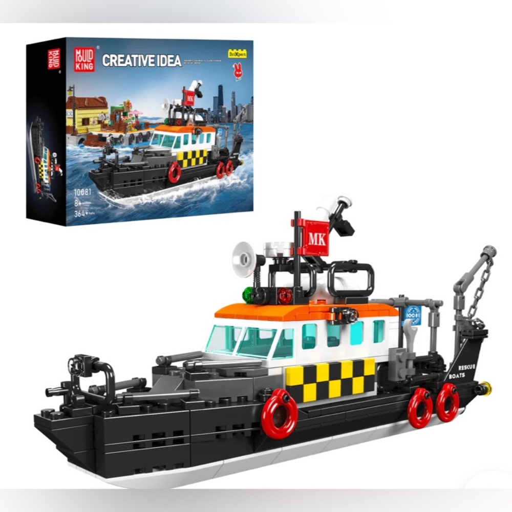 Mould King 10081 British Multi-functional Rescue Boat Ship Building Brick 364pcs
